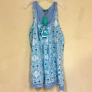 Blue Patterned Mini Dress